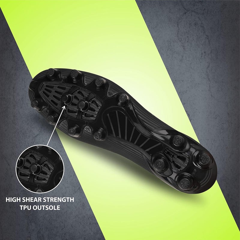 Nivia Airstrike Football Stud for Mens (Black/Green, Size UK-09 ) - Image 3