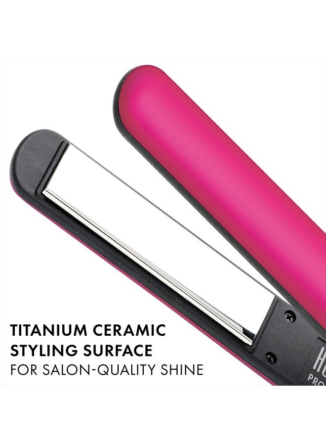 Hot Tools أداة تسريح الشعر الاحترافية من هوت تولز - مكواة مسطحة بتقنية التيتانيوم الرقمية | تمريرة واحدة، أنماط ميكرو شاين (1 بوصة) - Image 2