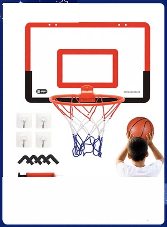 طوق كرة سلة صغير، طوق كرة سلة داخلي للأطفال، لوح كرة سلة مثبت على الحائط، لعبة كرة سلة للأطفال والأولاد والمراهقين، هدايا مثالية للمهرجانات وأعياد الميلاد - Image 1
