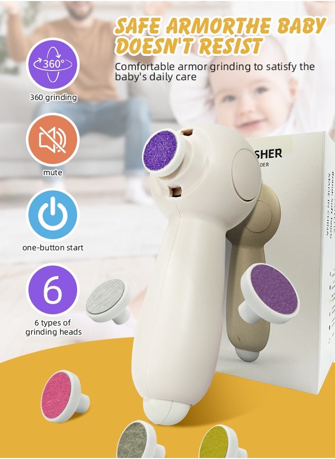 Soft Touch Baby Nail Trimmer Toddler Electric Nail File Trimmer Baby Nail Clippers  Safe and Silent Baby Nail File Rechargeable, Nail Kit Set for Baby Nail Care with 6 Buffer Pads and Storage Case for Toddler  - Image 3