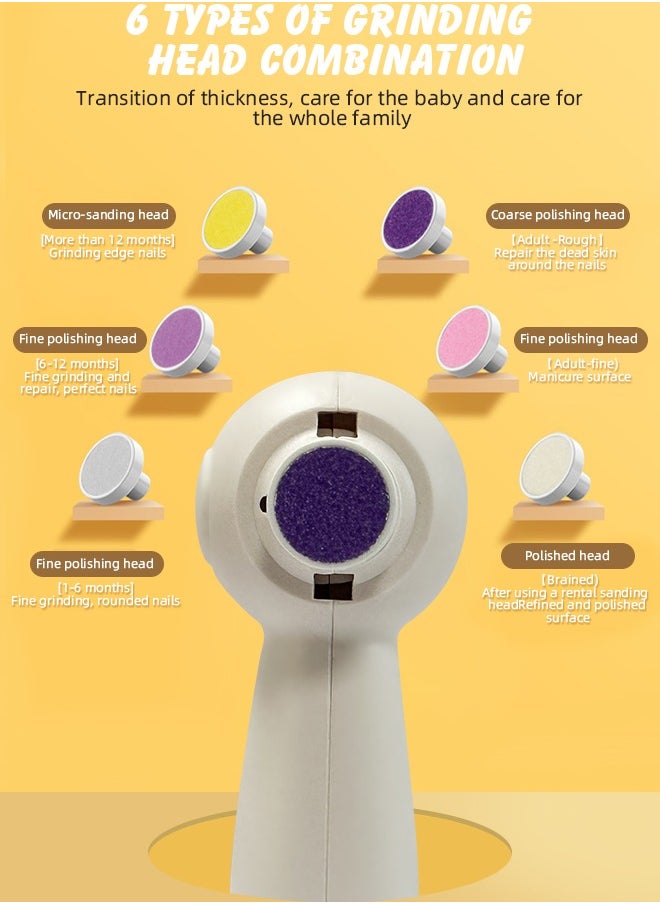 Soft Touch Baby Nail Trimmer Toddler Electric Nail File Trimmer Baby Nail Clippers  Safe and Silent Baby Nail File Rechargeable, Nail Kit Set for Baby Nail Care with 6 Buffer Pads and Storage Case for Toddler  - Image 4
