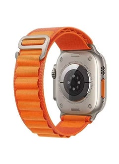 Band for apple Watch Band Ultra Strap 42mm 44mm 45mm Alpine Loop Nylon Replacement Bands with Adjustable Sport Titanium G-hook Braided Straps for iwatch ultra series 8 7 SE 6 5 4 3 2 1 - orange