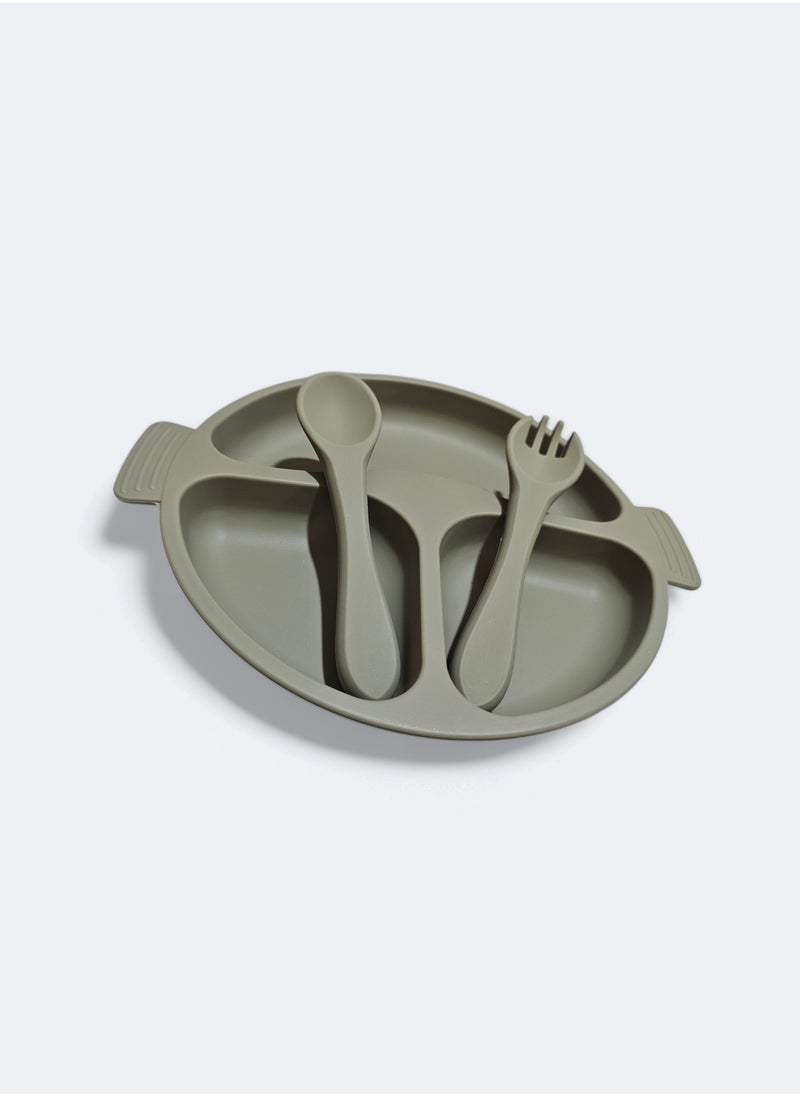 True True SILICONE PLATE With Silicone Fork&Spoon 4M+  - Image 1