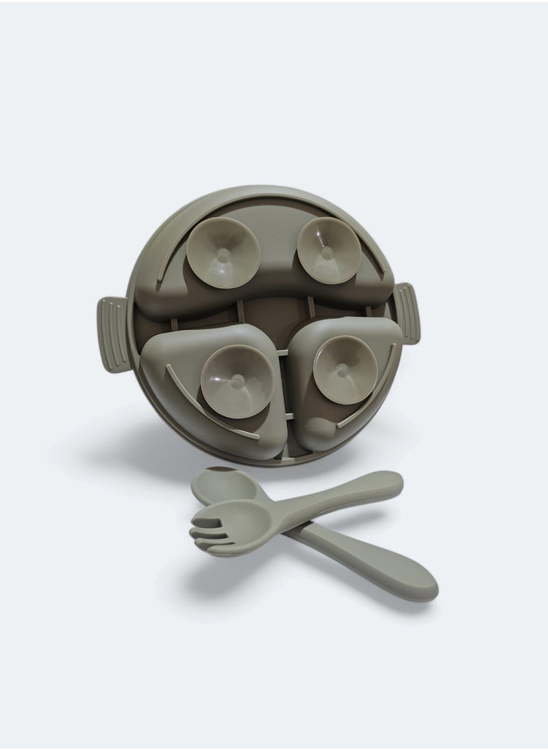 True True SILICONE PLATE With Silicone Fork&Spoon 4M+  - Image 2