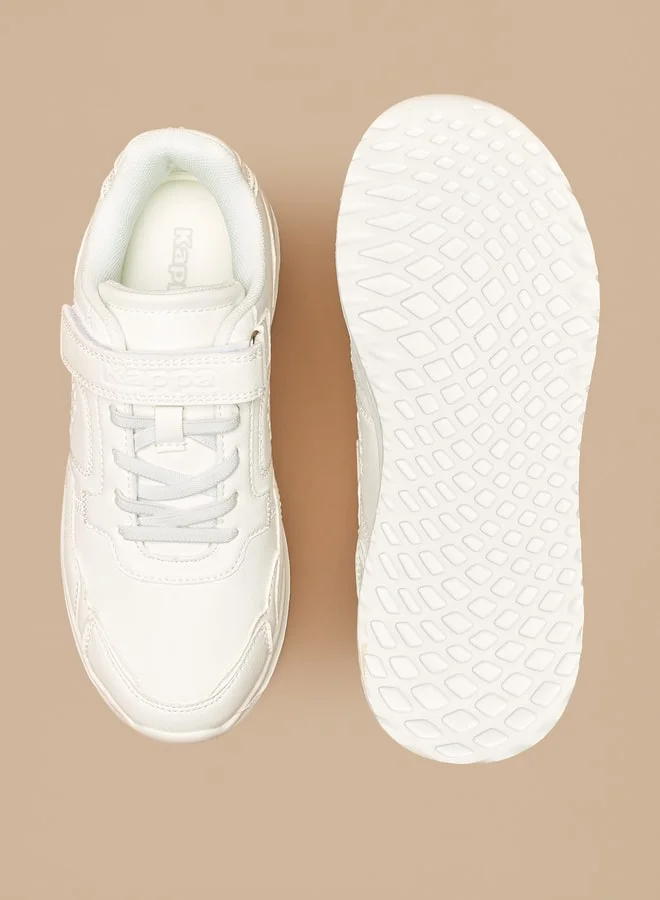 كابا Boys' Logo Embossed Sports Shoes with Hook and Loop Closure