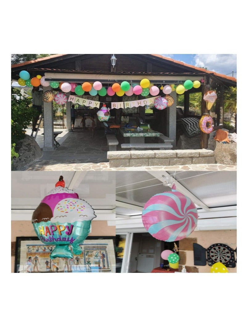 Decorations Candy Donuts Ice Cream Foil Balloons Lollipop Party - Image 3
