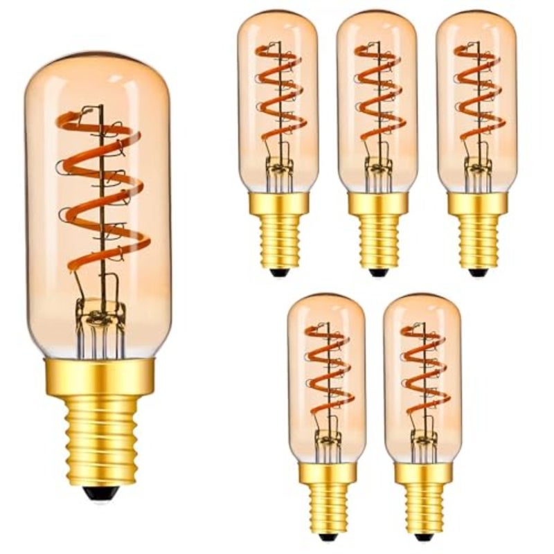 Chandelier use, amber glass, 2200K, dimmable E12 LED filament bulb with CRI 90+ and retro Edison design - Image 1