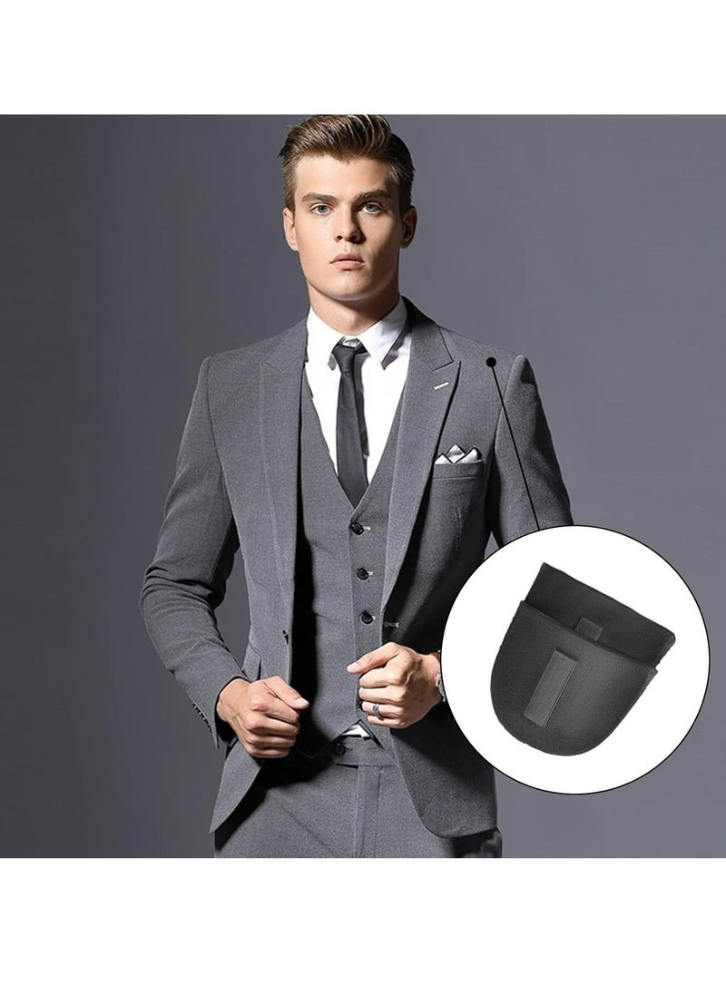 Sewing Shoulder Pads 2 Pairs Thickness 1.5cm Sponge Breathable Set-in Pads Sloping High Low Shoulders Sewing Supplies for Women Men Blazer Suit T-Shirt (Black+White) - Image 3