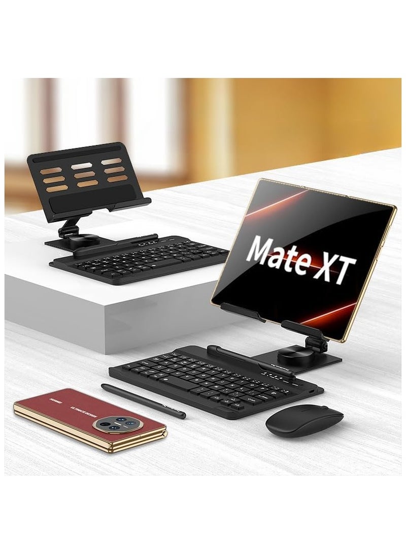 Mobile Office Set for Huawei Mate XT Ultimate 2024 with Bluetooth Removable Keyboard 360° Foldable Rotating Stand Wireless Mouse Pen and Pen Slot - Image 1