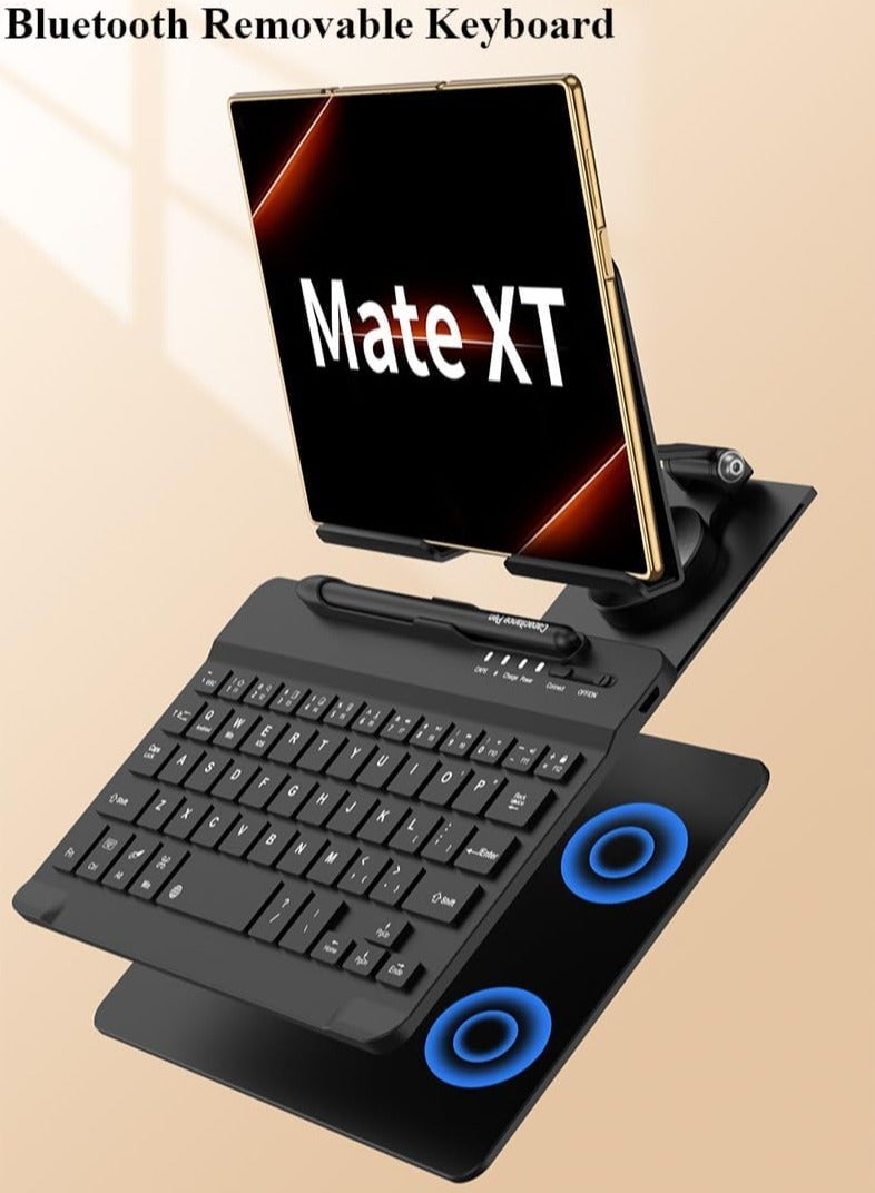 Mobile Office Set for Huawei Mate XT Ultimate 2024 with Bluetooth Removable Keyboard 360° Foldable Rotating Stand Wireless Mouse Pen and Pen Slot - Image 2