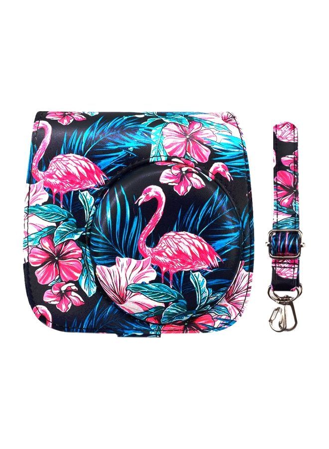 NIBEMINENT Pink Pony Design Leather Camera Case Pink/Blue/Yellow - Image 1