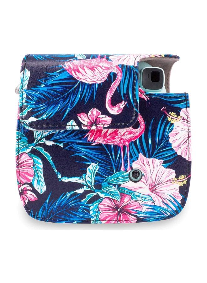 NIBEMINENT Pink Pony Design Leather Camera Case Pink/Blue/Yellow - Image 2