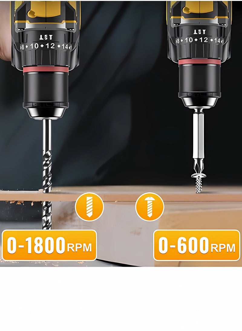 JINSOO - JINSOO high-power rechargeable wireless grinding machine, 3/8-inch brushless electric drill, with lithium battery and charger, industrial-grade Angle grinding machine and electric drill 2-in-1 multi-functional set - Image 1