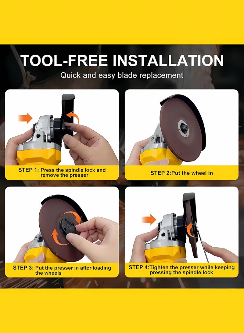 جينسو آلة طحن لاسلكية عالية القدرة قابلة لإعادة الشحن من طراز جينسو، مثقاب كهربائي بدون فرشاة 3/8 بوصة، مع بطارية وشاحن ليثيوم، وآلة طحن ذات زاوية صناعية، وجهاز ثقب كهربائي 2 في 1 متعدد الوظائف - Image 4