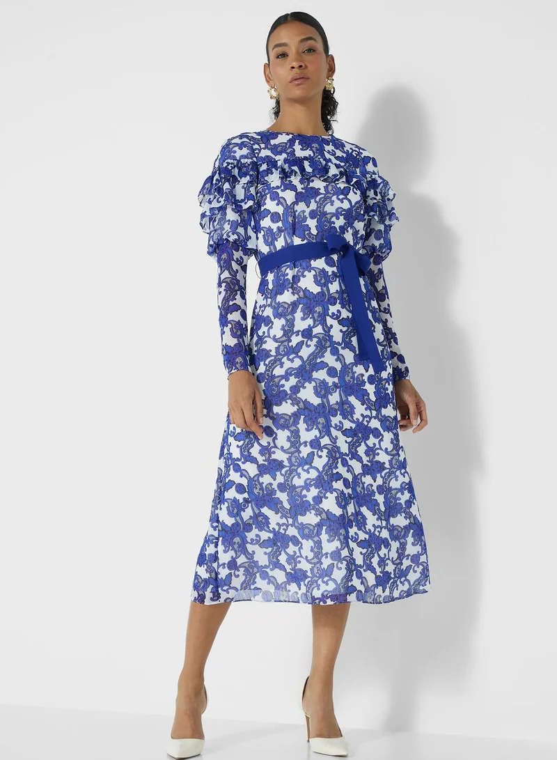 Ted Baker Jacquard Paisley Midi Dress