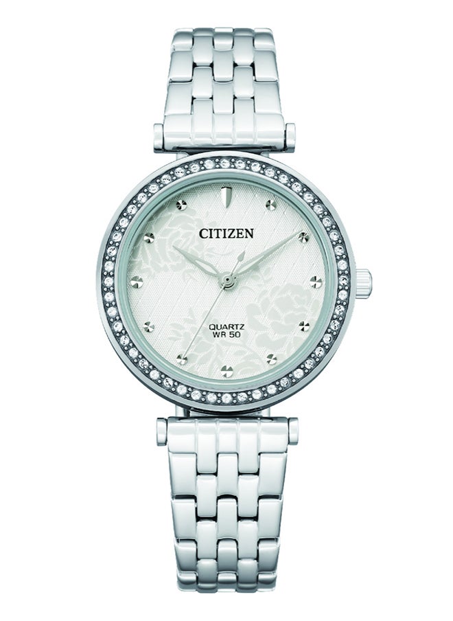 CITIZEN ساعة يد نسائية أنالوج دائرية من الفولاذ المقاوم للصدأ ER0211-52A - 30 مم  - Image 1
