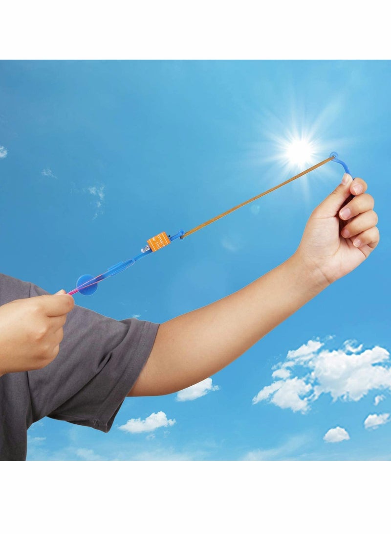 لعبة مروحية طائرة مع أضواء LED، قاذف صواريخ م fun للأطفال، إمدادات حفلات تتوهج في الظلام، ألعاب تعليمية خارجية، هدايا عيد ميلاد مثالية (10 قطع) - Image 5