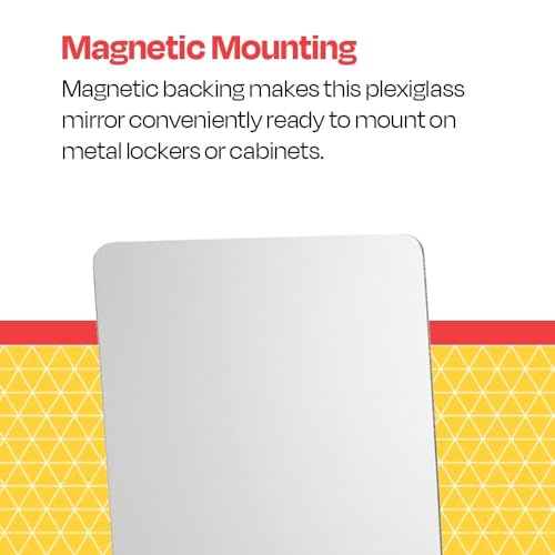 School Smart مرآة أكريليك شخصية ذات زوايا مدورة مع ظهر مغناطيسي، 5 ل × 7 و بوصة، لون شفاف متنوع - 247465 - Image 5
