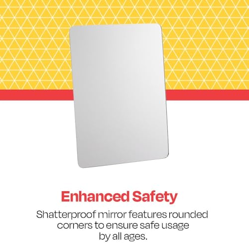 School Smart مرآة أكريليك شخصية ذات زوايا مدورة مع ظهر مغناطيسي، 5 ل × 7 و بوصة، لون شفاف متنوع - 247465 - Image 4