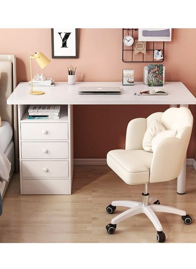 fashionhome - Modern Design Computer Desk Simple Rectangular Writing Study Table with Storage Drawers Workstation Table for Bedroom Home Office 120x48x73 cm - Image 1