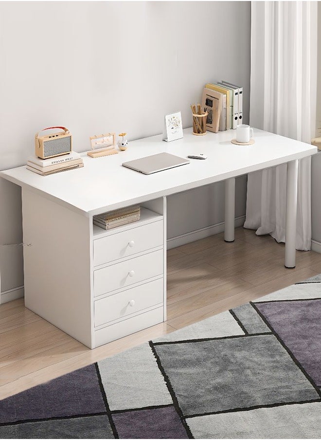 fashionhome - Modern Design Computer Desk Simple Rectangular Writing Study Table with Storage Drawers Workstation Table for Bedroom Home Office 120x48x73 cm - Image 1