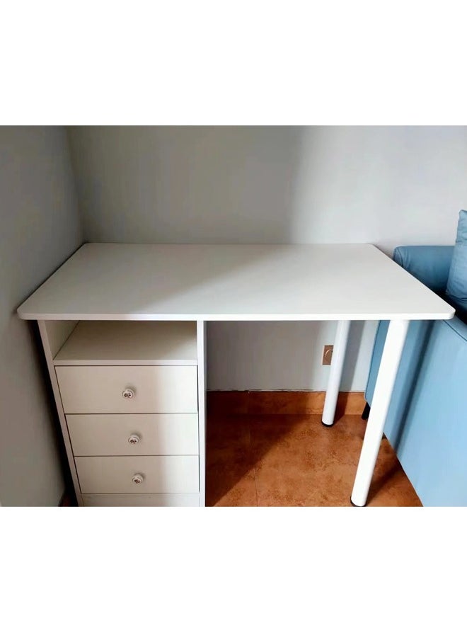 fashionhome - Modern Design Computer Desk Simple Rectangular Writing Study Table with Storage Drawers Workstation Table for Bedroom Home Office 120x48x73 cm - Image 1