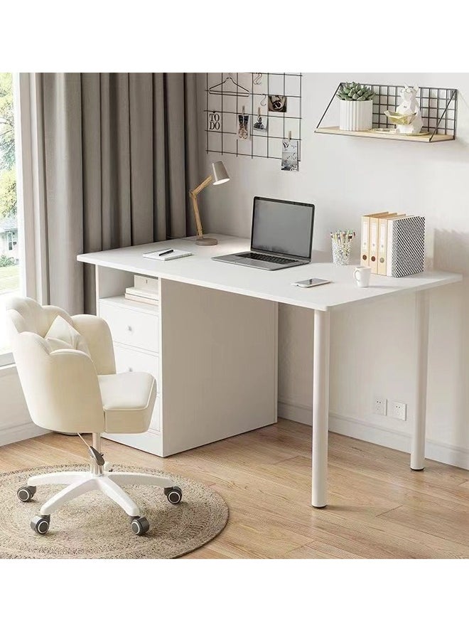 fashionhome - Modern Design Computer Desk Simple Rectangular Writing Study Table with Storage Drawers Workstation Table for Bedroom Home Office 120x48x73 cm - Image 1
