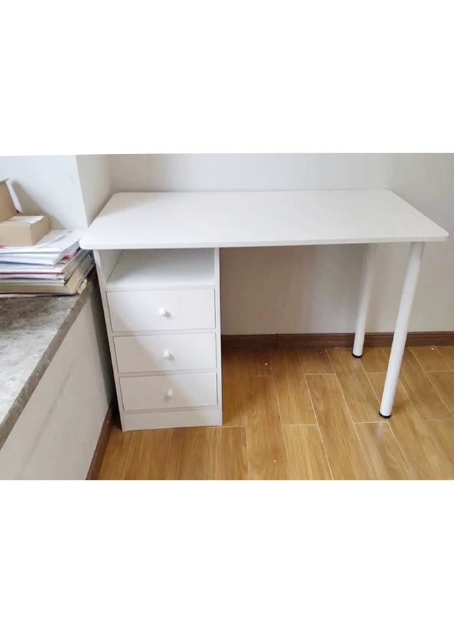 fashionhome - Modern Design Computer Desk Simple Rectangular Writing Study Table with Storage Drawers Workstation Table for Bedroom Home Office 120x48x73 cm - Image 1