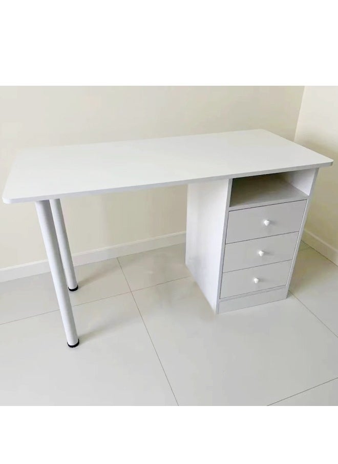 fashionhome - Modern Design Computer Desk Simple Rectangular Writing Study Table with Storage Drawers Workstation Table for Bedroom Home Office 120x48x73 cm - Image 1