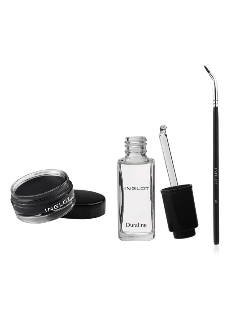 Inglot Amc Eyeliner Gel 77 Black With Duraline Liquid 9ml With Eye Brush 30T - Image 1