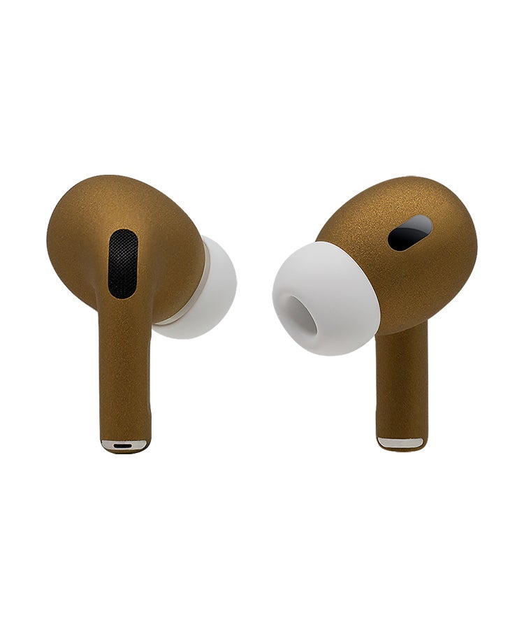 كافيار حافظة AirPods Pro 3 مخصصة مع طلاء مقاوم للخدش والصدمات ومتين وأنيق، تصميم مخصص، مناسب تمامًا لـ AirPods Pro 3 ذهبي معدني غير لامع - Image 4