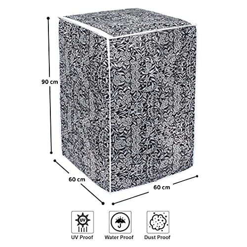 Vintage Pro Top Load Washing Machine Cover Suitable for IFB 6.5 Kg, 7.0 Kg, 7.5 Kg (60cmsX60cmsX90cms, Black Flower) - Image 4