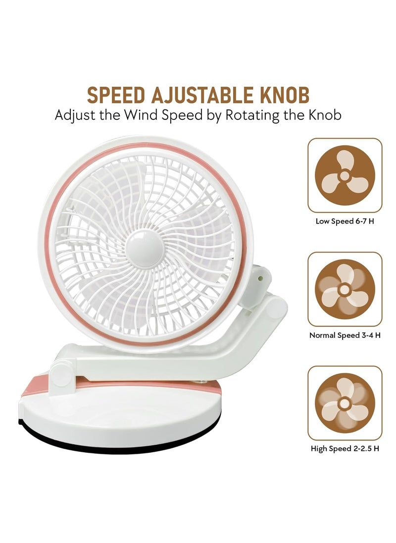 Toy Box - Wireless Portable Folding Fan with LED Light With USB Rechargeable Can be used as Table or Desktop Fan for both Home & Outdoor Use Multicolor - Image 1
