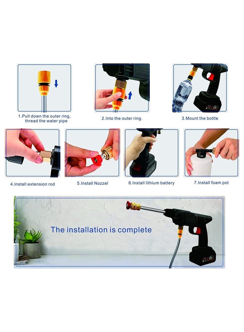 Saudi Deal High Pressure Washer 48V - Car Washing Machine - Cordless Portable Electric Water High Pressure Washer Gun, Used for Floor Cleaning of Car Washes and Garden Watering - Image 3