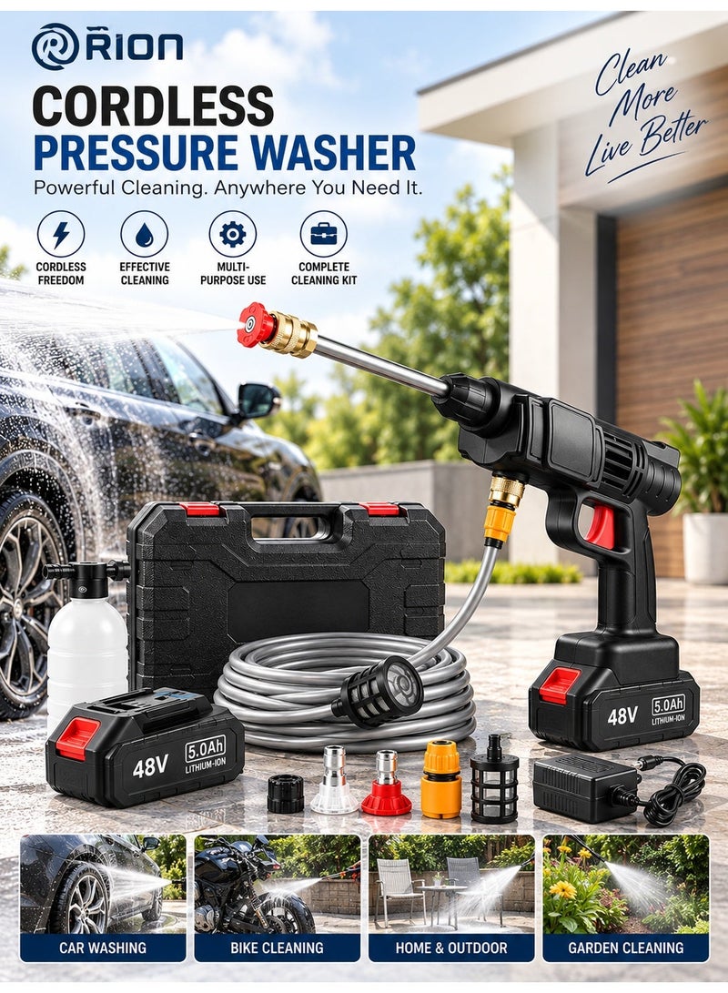 Saudi Deal High Pressure Washer 48V - Car Washing Machine - Cordless Portable Electric Water High Pressure Washer Gun, Used for Floor Cleaning of Car Washes and Garden Watering - Image 1