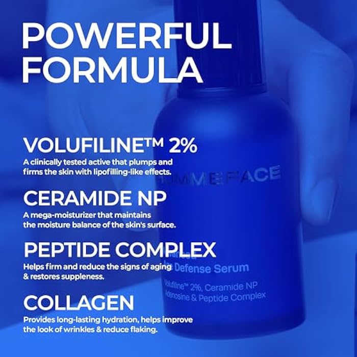 HOMMEFACE Men’s Advanced Age Defense Anti-Wrinkle Face Serum - Anti-Aging Korean Skincare Technology with Volufiline, Ceramide, Collagen, Hyaluronic Acid & Peptides, 1.69 fl oz - Image 4
