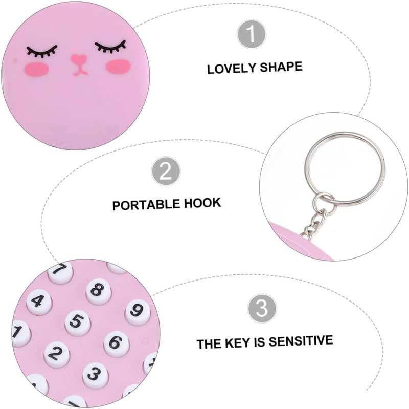 2pcs Mini Calculator Portable Electronic Pocket Calculator for Students with Cute Pink Cartoon Design Basic Arithmetic Tool for School and Office Use - Image 2