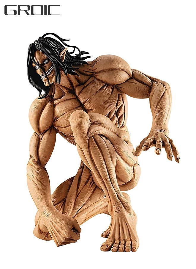 GROIC - Attack on Titan Figure Anime Figure Eren Yeager Action Figure Model Toy for Office Decorations, Birthday Gifts, Collectibles Statue Anime Squatting Figure - Image 1