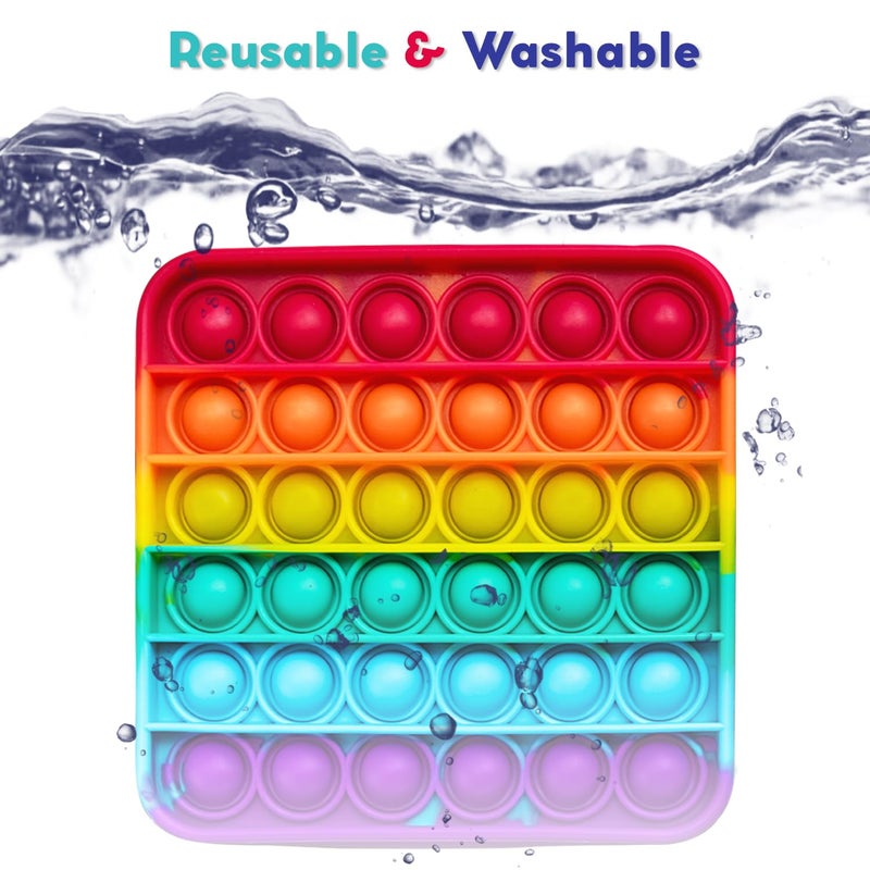 THE FIDGET GAME Popping Mats (4 Pack) - Sensory Toys for Kids with Autism, Stress or Anxiety - Rainbow Popper for Toddlers, Boys, Girls, & Adults - Image 4