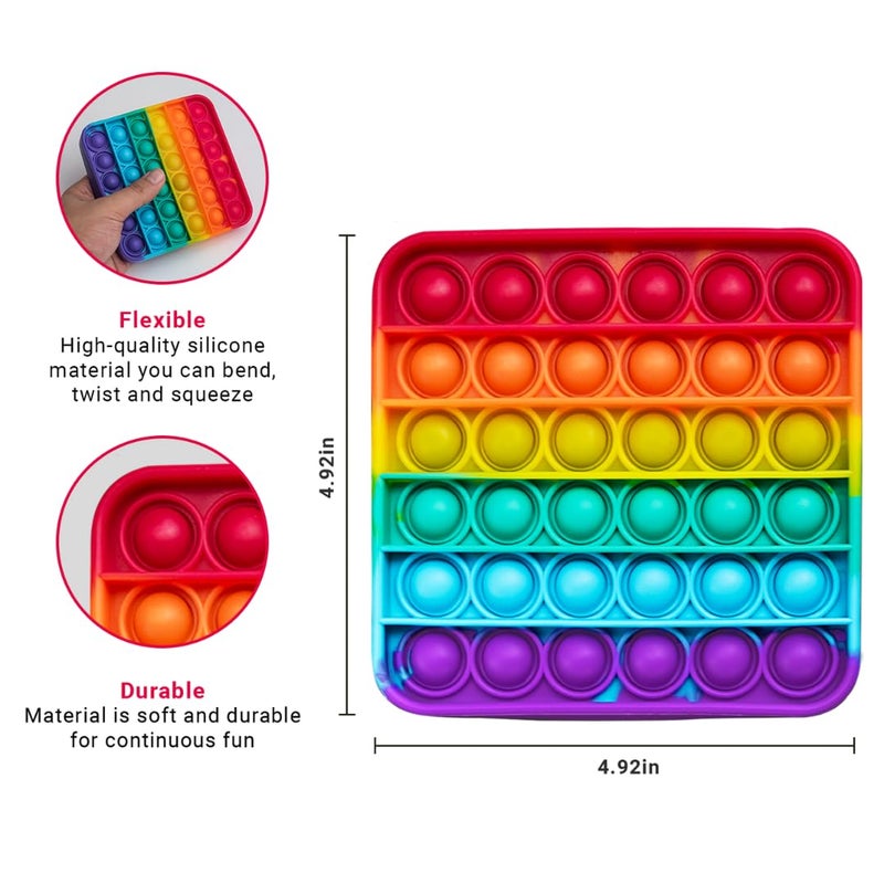 THE FIDGET GAME Popping Mats (4 Pack) - Sensory Toys for Kids with Autism, Stress or Anxiety - Rainbow Popper for Toddlers, Boys, Girls, & Adults - Image 2