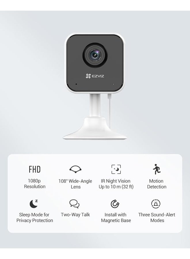 EZ CCTV Camera for Home, 1080p WiFi Security Camera, Baby Monitor Mini Camera with Night Vision, Two Way Talk, Sleep Mode, Sounds Alert, Magnetic Base, Motion Detection, Supports MicroSD Card - Image 2