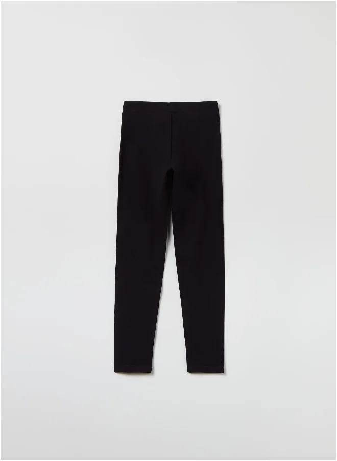 او في اس Ovs Leggings With Printed Lettering