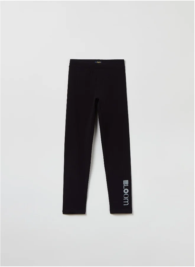 او في اس Ovs Leggings With Printed Lettering