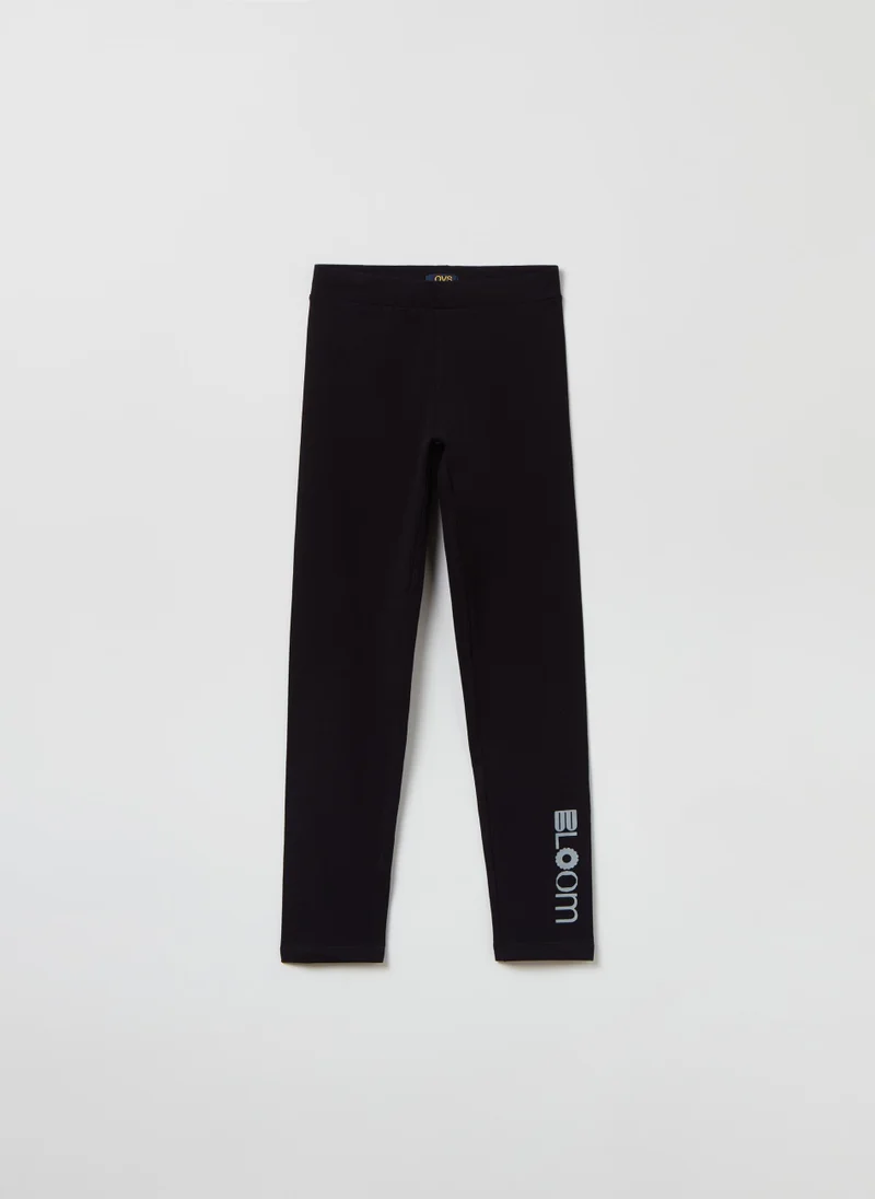 Ovs Ovs Leggings With Printed Lettering