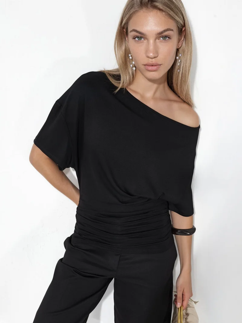Busem BUSEM Boat Neck Jersey Blouse