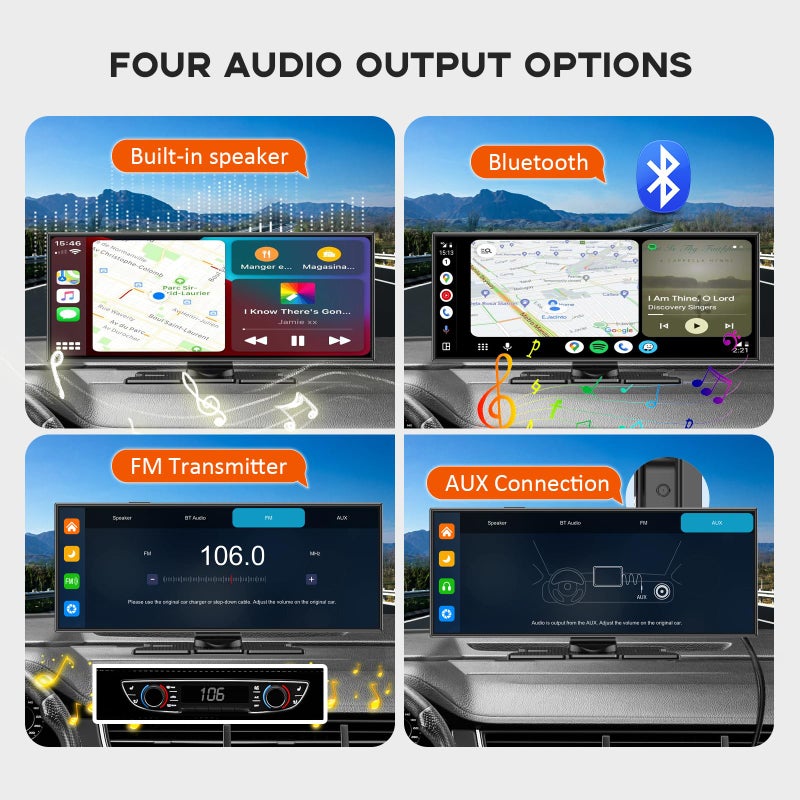 M CARKUMI Largest 11.5" Portable Carplay Screen for Car, 4K Wireless Car Play & Android Auto, Upgrade Touchscreen with Dash Cam, App Control/Loop Recording/Backup Camera/Mirror Link/GPS/FM for All Vehicles - Image 4