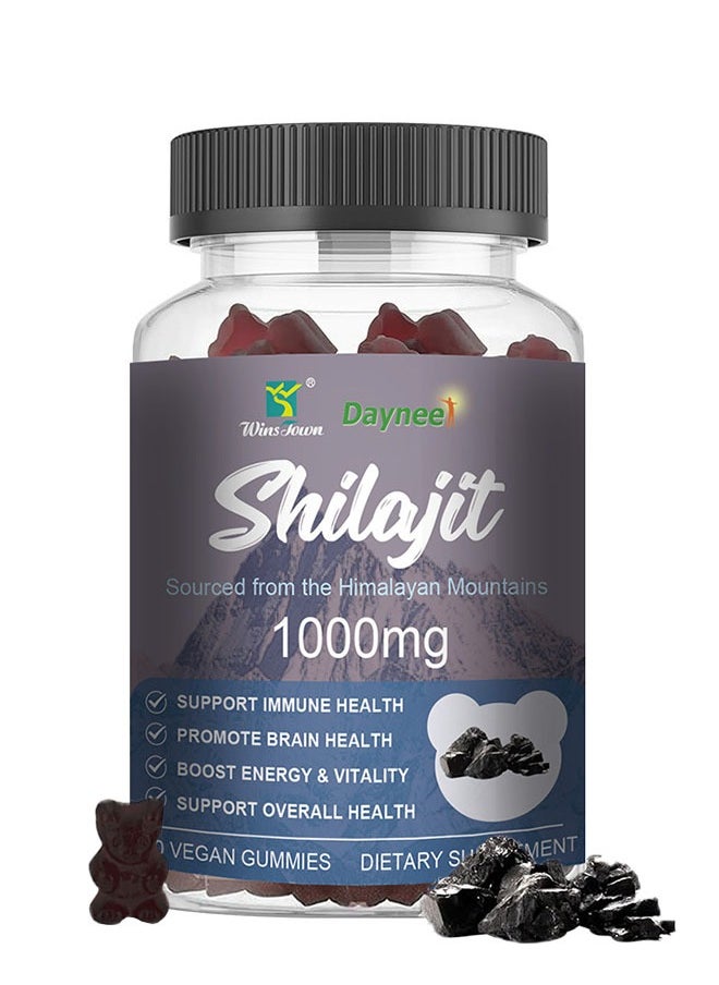 Daynee Himalayan Shilajit 60 Vegan Gummies for Man and Women, Natural Energy and Stamina Booster for Sports, Enhance Immunity, Boost Energy and Vitality, Dietary Supplement  - Image 1
