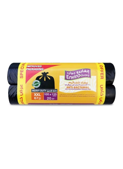 Anti Bacterial Heavy Duty XXL Garbage Bag Rolls 2 x 10 Pcs