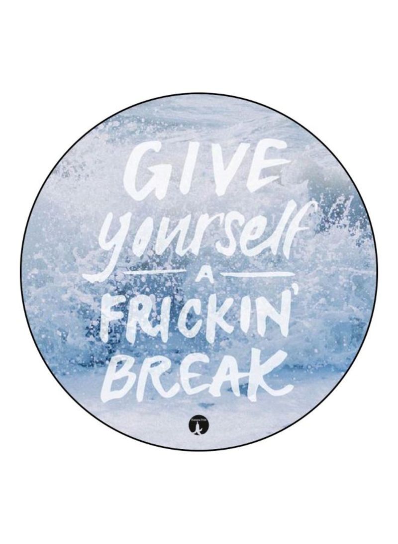 RKN English Phrases Printed Mouse Pad  White/Blue