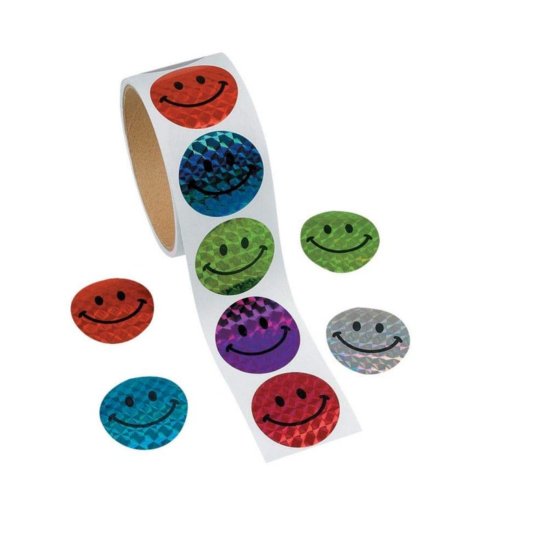 Fun Express - Prism Smile Face Stickers (100pc) - Stationery - Stickers - Stickers - Roll - 1 Piece - Image 4